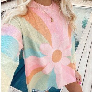 Show Me Your Mumu x Barbie Sweater After Sun Daisy women’s oversized small!